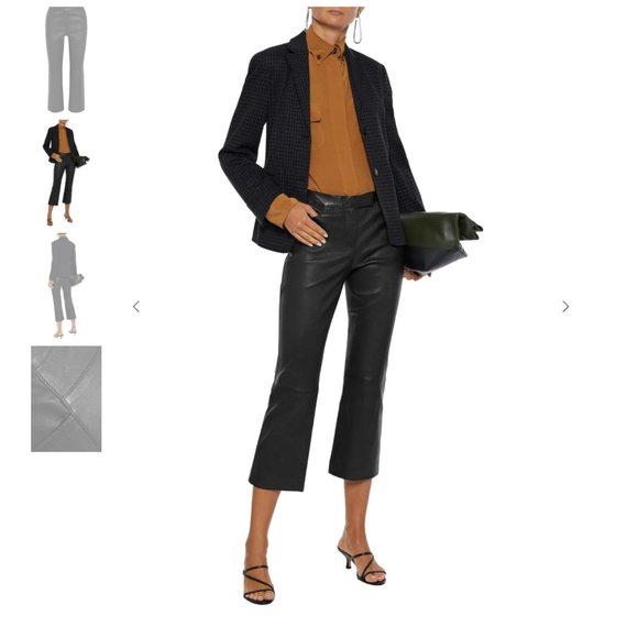 THEORY Leather kick-flare pants - Picture 6 of 7